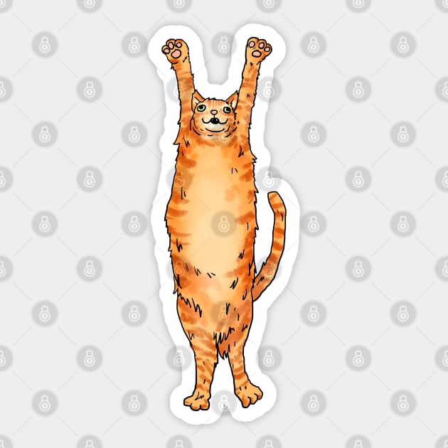 LONG orange cat Sticker by Moonwing